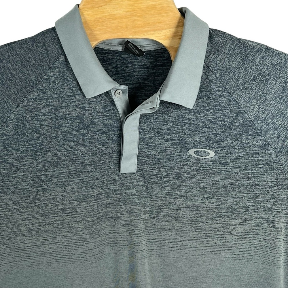 Oakley Regular Fit Men XL Gray Short Sleeve Golf Polo Shirt *READ